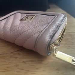 Victoria's Secret Light Pink Quilted Chevron Zip-Around Women's Wallet