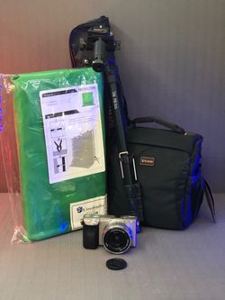 a6000 Mirrorless with 16-50mm, tripod, camera bag and Green Screen (29000 Shutter Count)