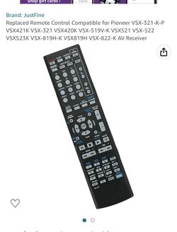 Replacement Remote For Pioneer Receiver