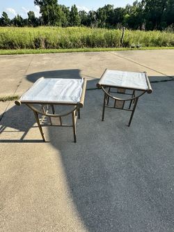 Metal End Tables with Glass Top