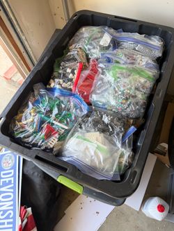 Box of Lego parts