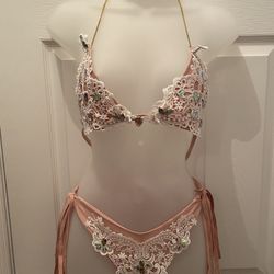 Women’s Lace & Crystal 2 Piece Bikini Set