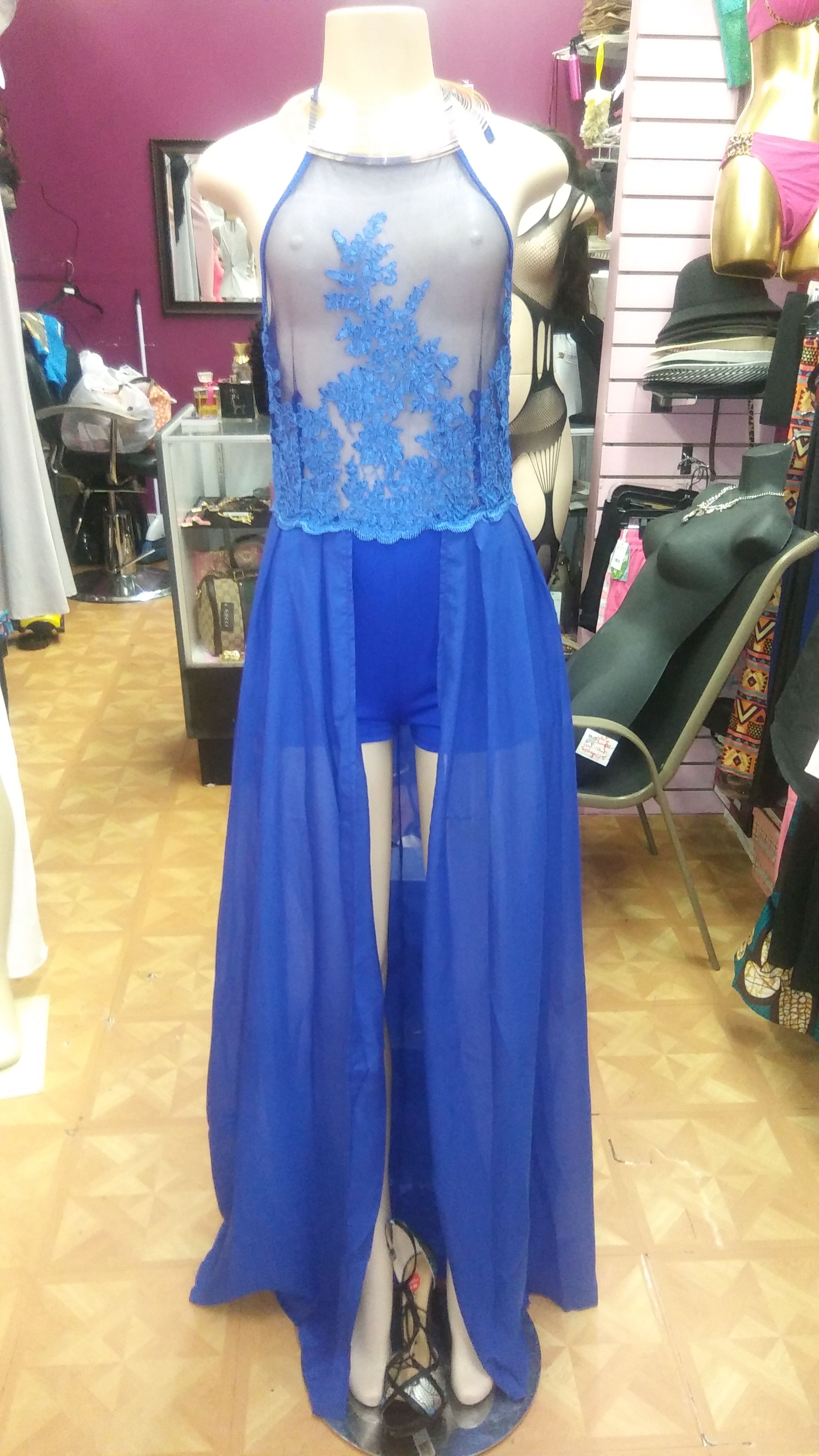 Royal blue dress w shorts attached