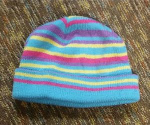 Little Girls Rainbow Winter Hat