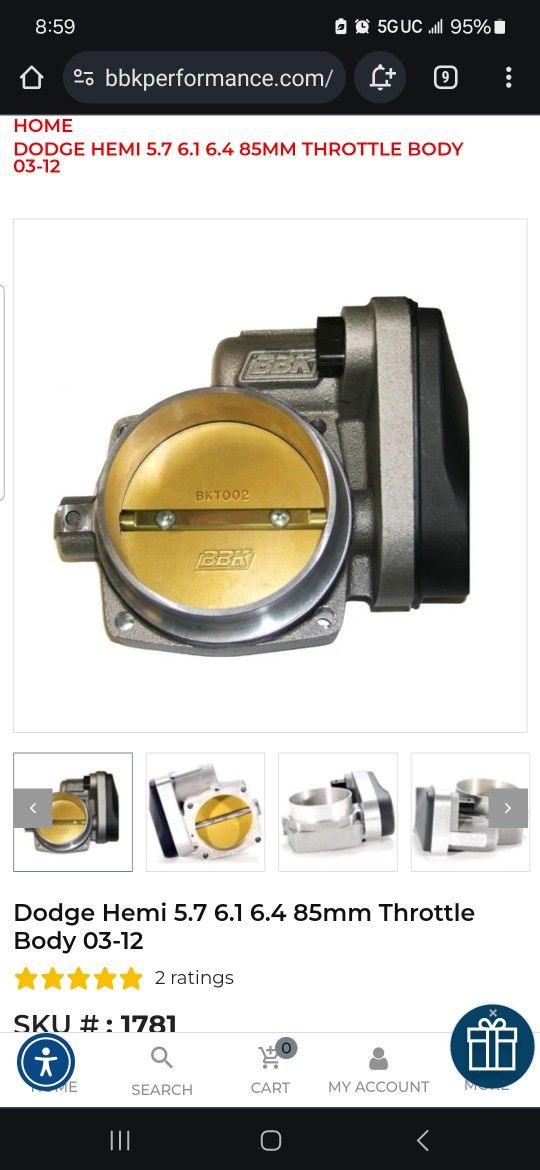 BBK 85mm Throttle body Hemi