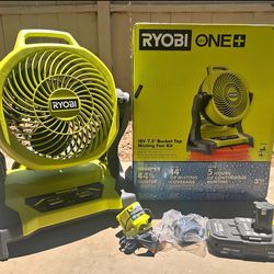 Ryobi Mister Fan Misting 18v battery charger