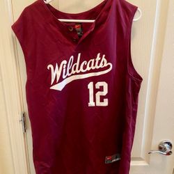 Red Burgundy Wildcats #12 Nike Sleeveless Softball Baseball Jersey SIZE ADULT LARGE