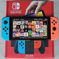 Nintendo Switch OLED *Modded* Triple-boot Systems | Android Tablet Mode w/Live TV + Movies | 512GB | 1TB 