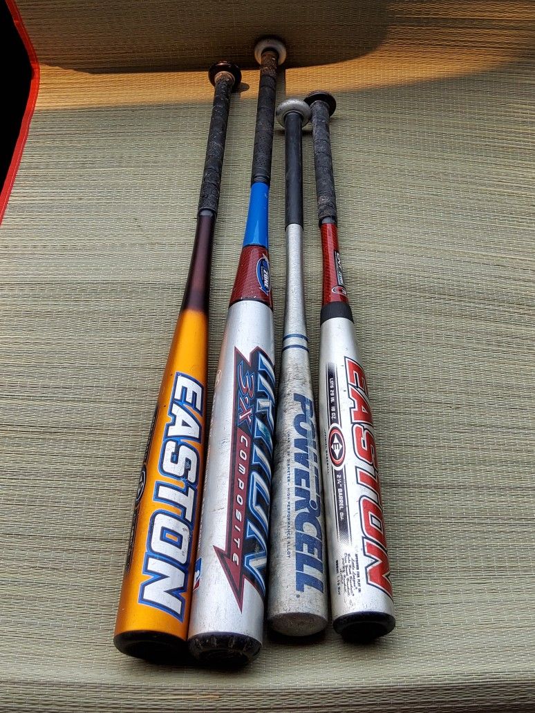 Pre-owned 4- Baseball Bats Fair Condition Read Description