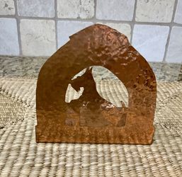Hammered Copper Bookend Art Deco