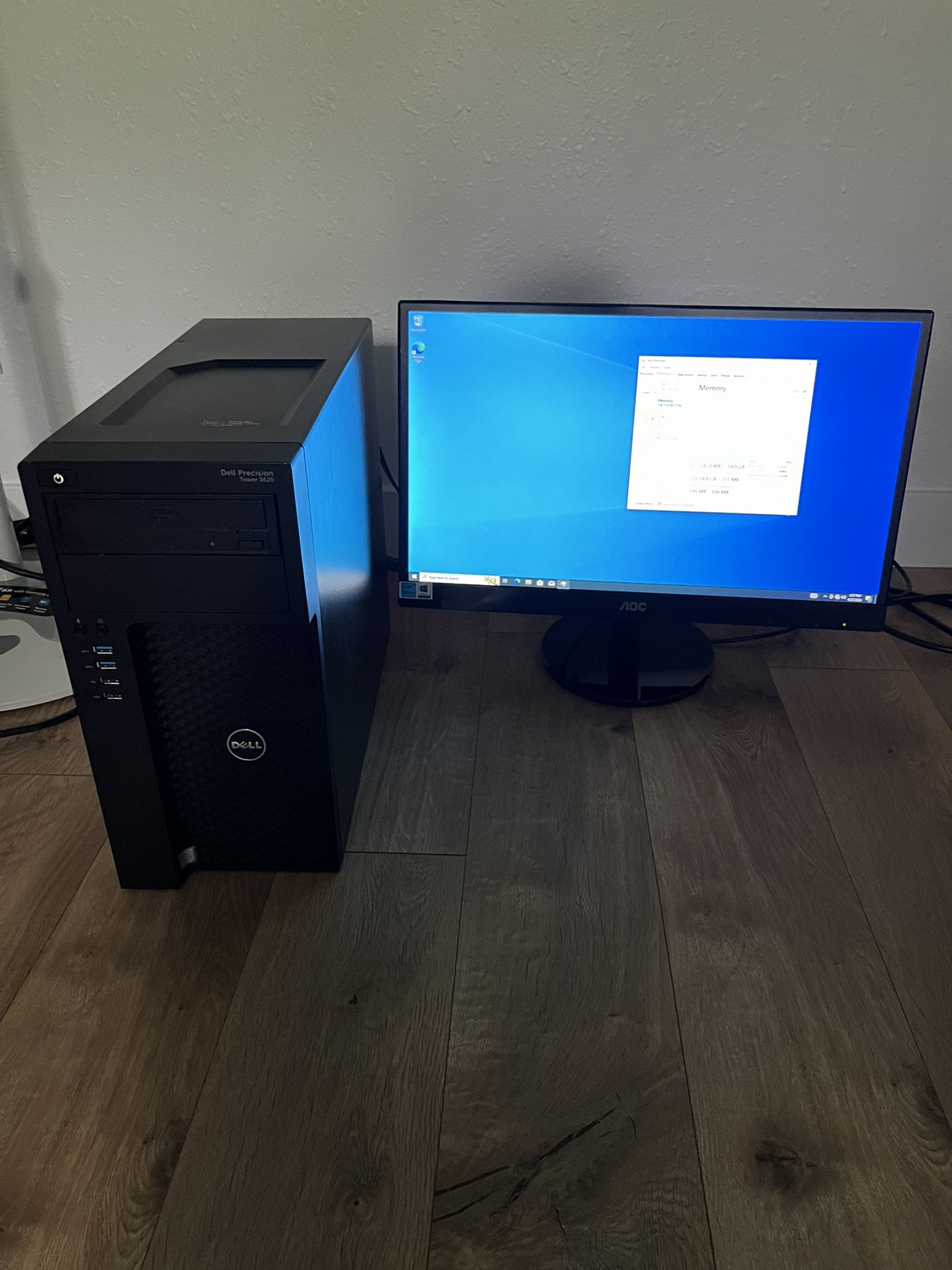 Dell Tower 3620 Computer Pc With Monitor 