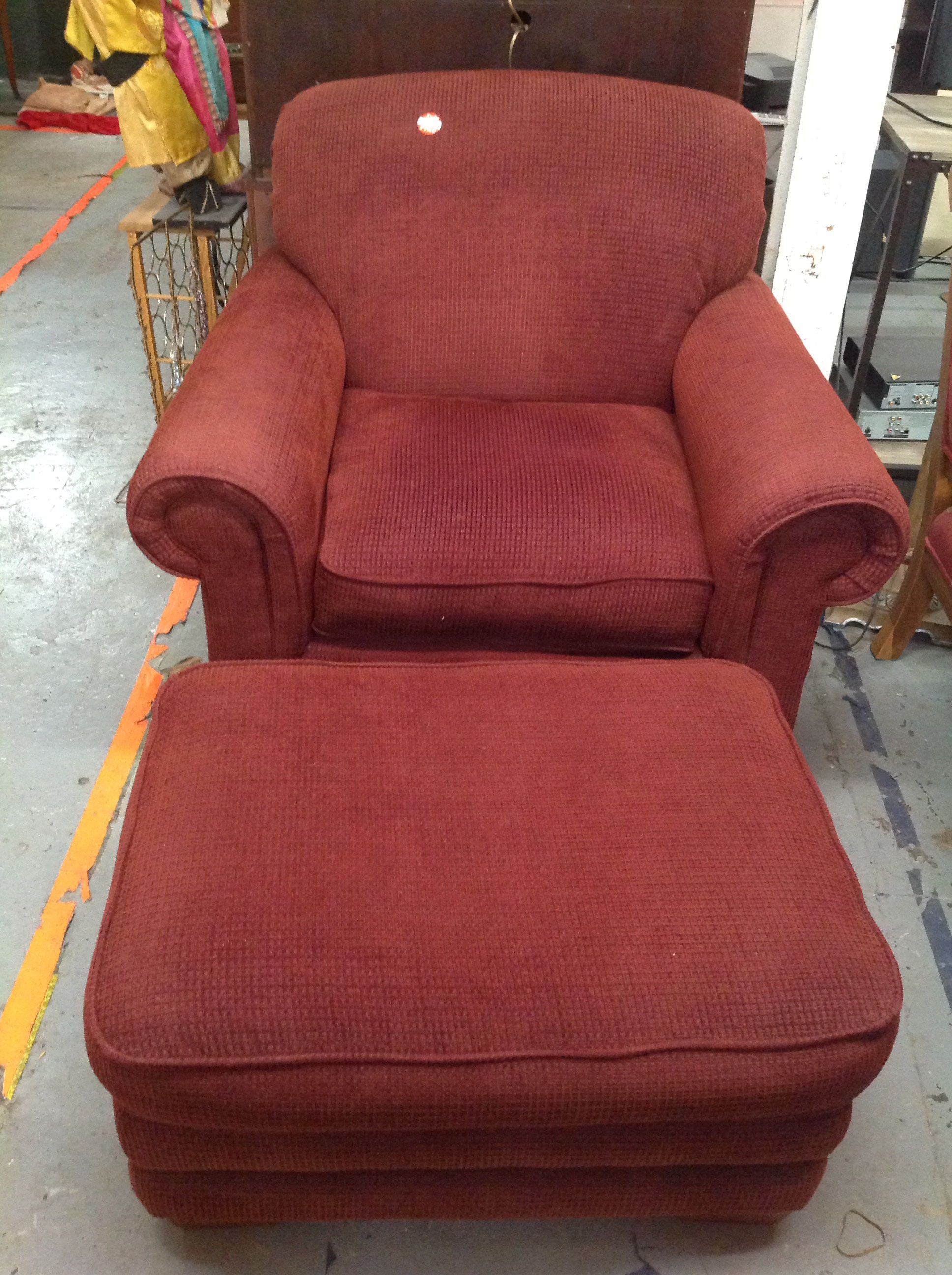 Ravishing Red Chair and Ottoman For Sale!!