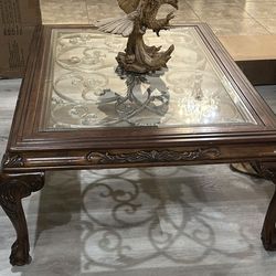 Beautiful Real Wood Coffee Table it’s missing glass