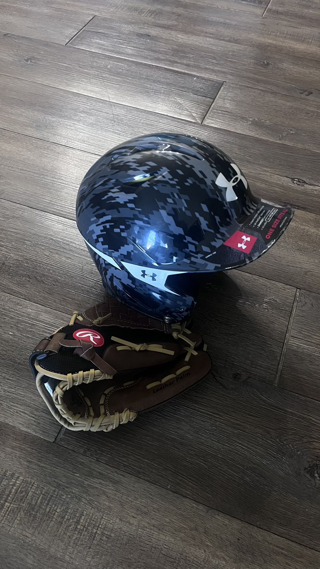 Baseball Batting Helmet & Glove