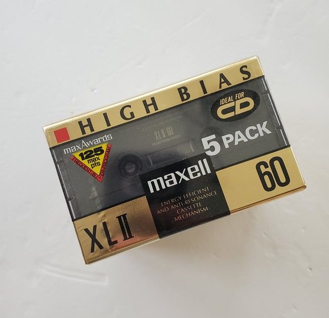 Maxell XLII 60 High Bias Audio Cassette Tape -5-Pack, New, Sealed