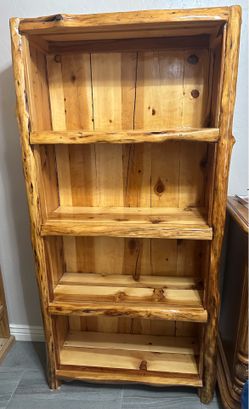 Log Rustic 6ft Tall Shelf
