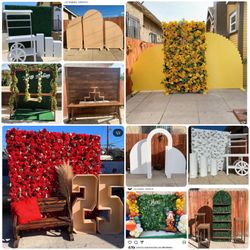Backdrops/flowers Walls / Candy Cart And Props