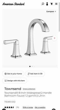 American Standart Townsend Polished Chrome 8 Inch 2 Handle Bathroom Faucet