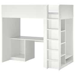 Ikea Smastad Loft Bed with Desk and Wardrobe Doors 