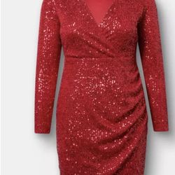 Red Sequin Mini Dress Holiday/Christmas/Party