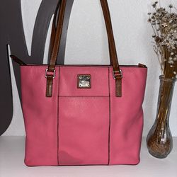 *DOONEY & BOURKE* Pink Pebbled Leather Tote Bag.