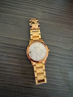 Burberry Gold-Tone Check Bracelet Watch