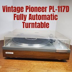Vintage Pioneer PL-117D Full Automatic Turntable New Belt Very Good Shure Stylus Sounds Great 