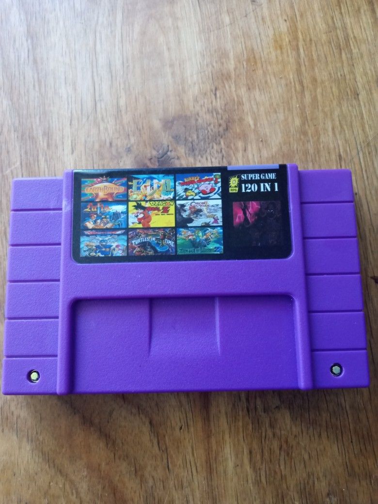 SUPER GAME 120 IN 1 MULTI GAME CARTRIDGE CLASSIC GAMES SUPER NINTENDO 