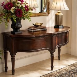 Elegant Curved Console / Entry Table – Solid Wood 