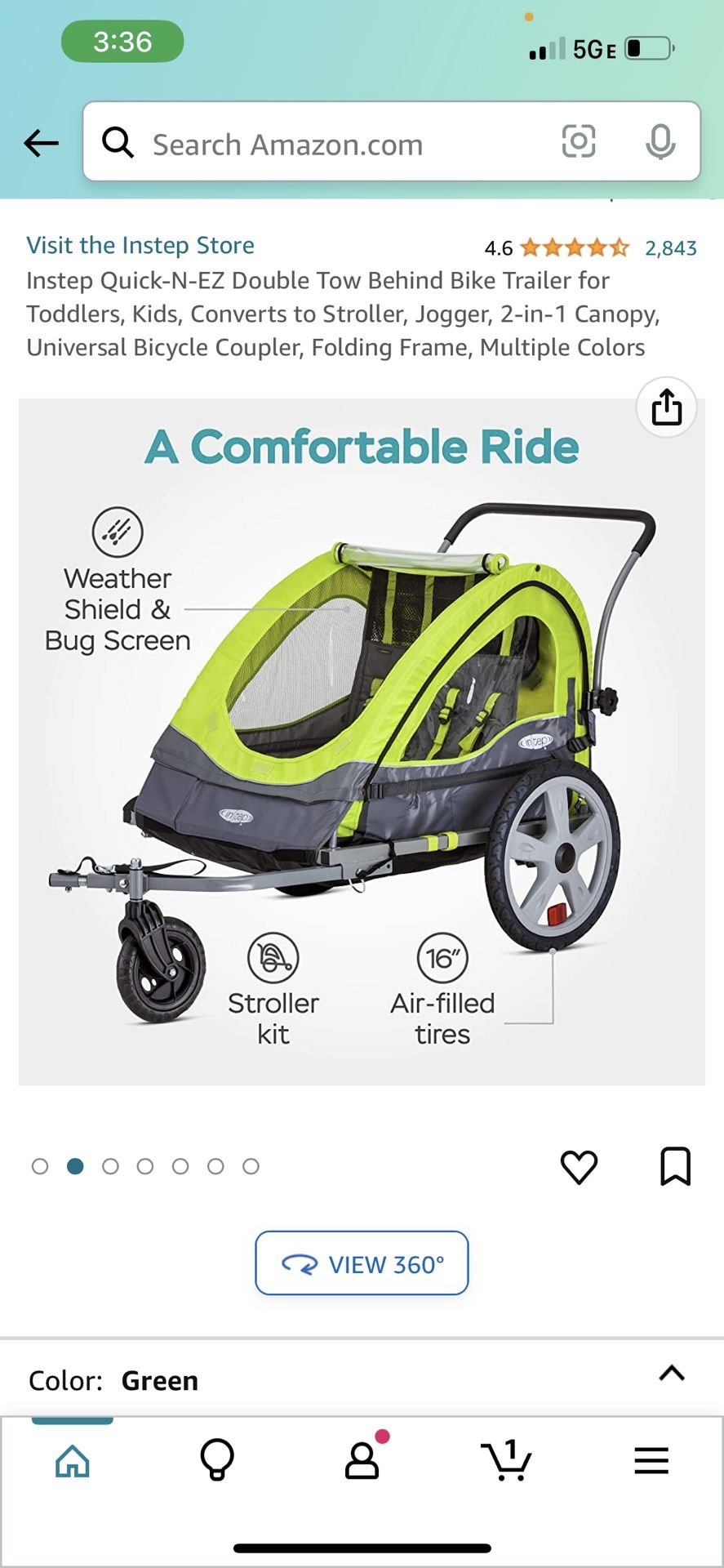 Instep Double Tow Behind Bicycle Trailer