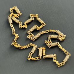 Jewelry 14k yellow gold belcher link  necklace chain 21.50" 5.00mm width