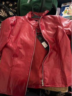 Red leather jacket