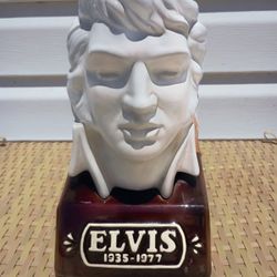 “ VINTAGE 1977 McCormick Distilling Company El Presley Porcelain Head Whiskey Decanter “