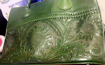 Alexandro Yeo Leather Hand Tooled Purse (New)