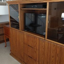 FREE Custom Oak Lighted Entertainment Center