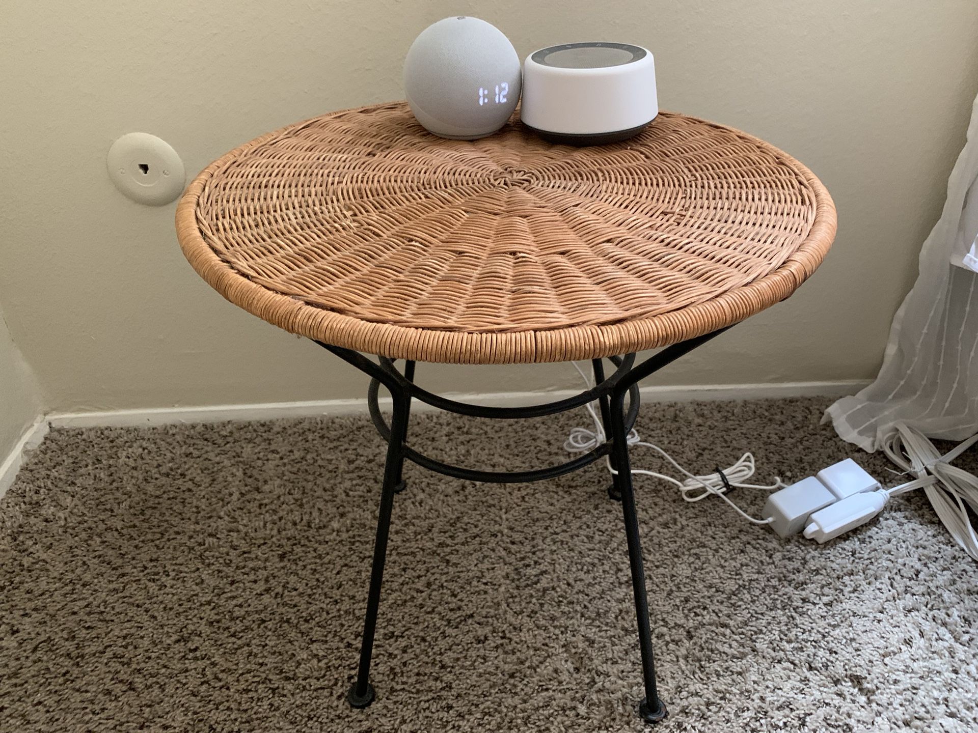 Bamboo Rattan Side End Table