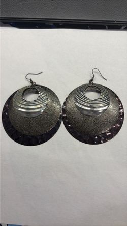 purple earrings metal