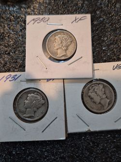 Mercury silver dime set key dates