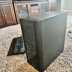PC With Keyboard And Cables