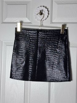Motel Black Faux Leather Mini Skirt XXS