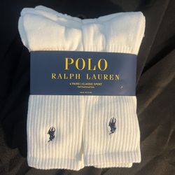 Polo Ralph Lauren Crew Socks 6 Pack White