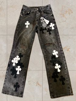 Chrome hearts  black & gray jeans comme des garcons collab