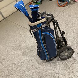 Golf Club Set With Carrying Rolling Stand 