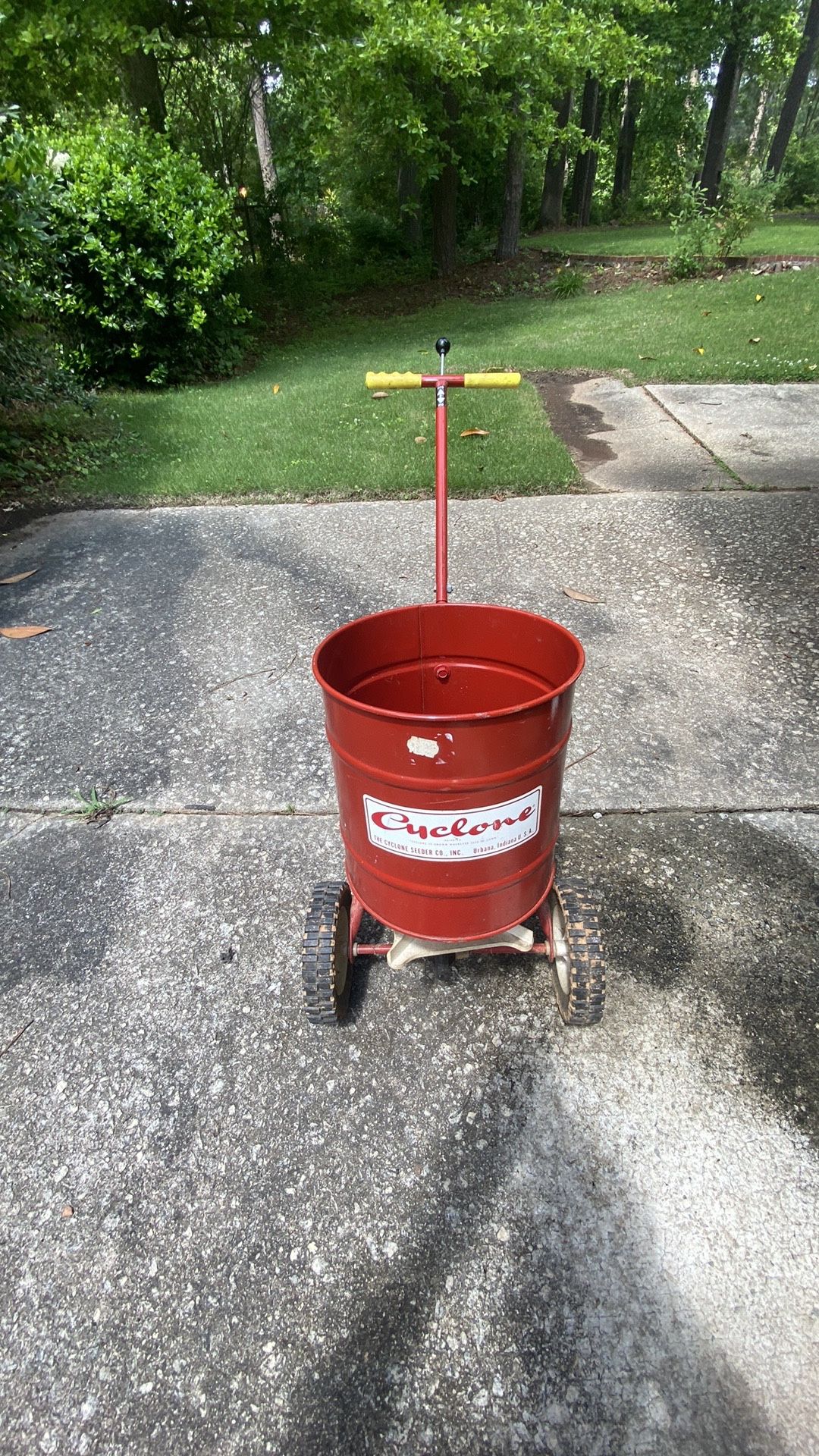 Vintage Red Cyclone Spreader/Seeder Made In Indiana