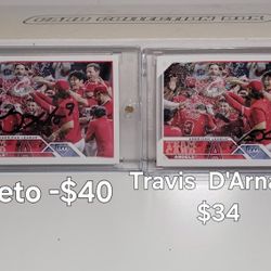 Angels Autographs Baseball Cards Zach Neto & Travis D'Arnaud