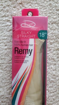 18" Silky straight 100% human hair REMY platinum blonde