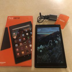 Never Used fire  HD 10  with Alexa  32 GB 1080P 