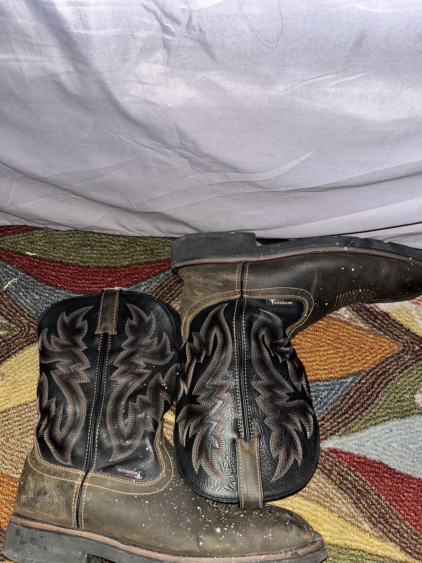 Waterproof Leather Cowboy Boots