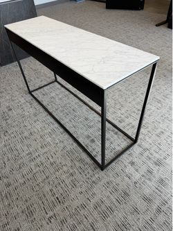 Modern Marble Console Table / Entryway Table – Black Metal Frame
