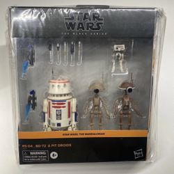 Star Wars The Black Series 4 Pack Collectible Figures: R5-D4, BD-72 and The Mandalorian Mechanical Droids  #C2350Q1  Brand New and Sealed 